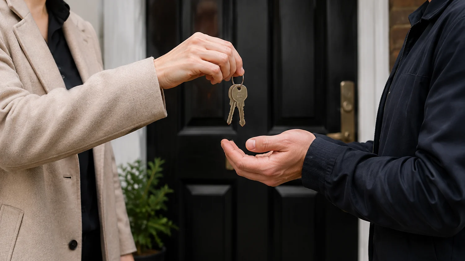 Standalone tenant key handover service at a rental property