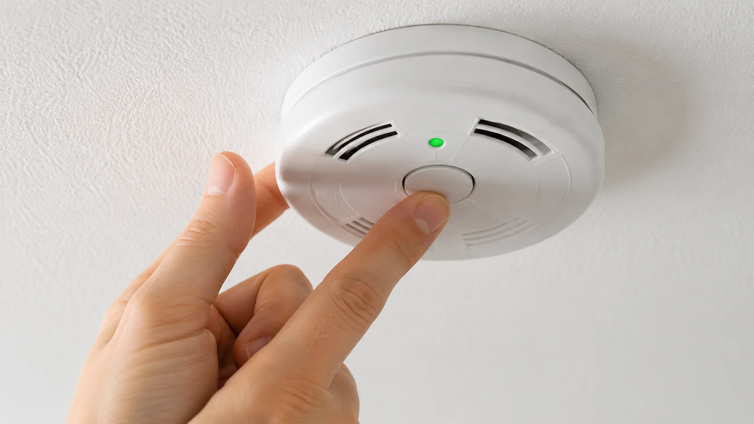 Smoke alarm being tested in a rental property